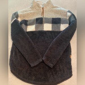 Maurices Black and Gray Textured fleece pullover Jacket